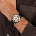 Men Automatic Cream Dial Analog Leather Watch 53754.41.93RB