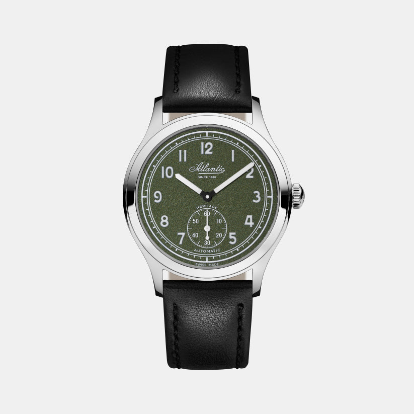 Atlantic Men Automatic Green Dial Analog Leather Watch 53760.41.73-1
