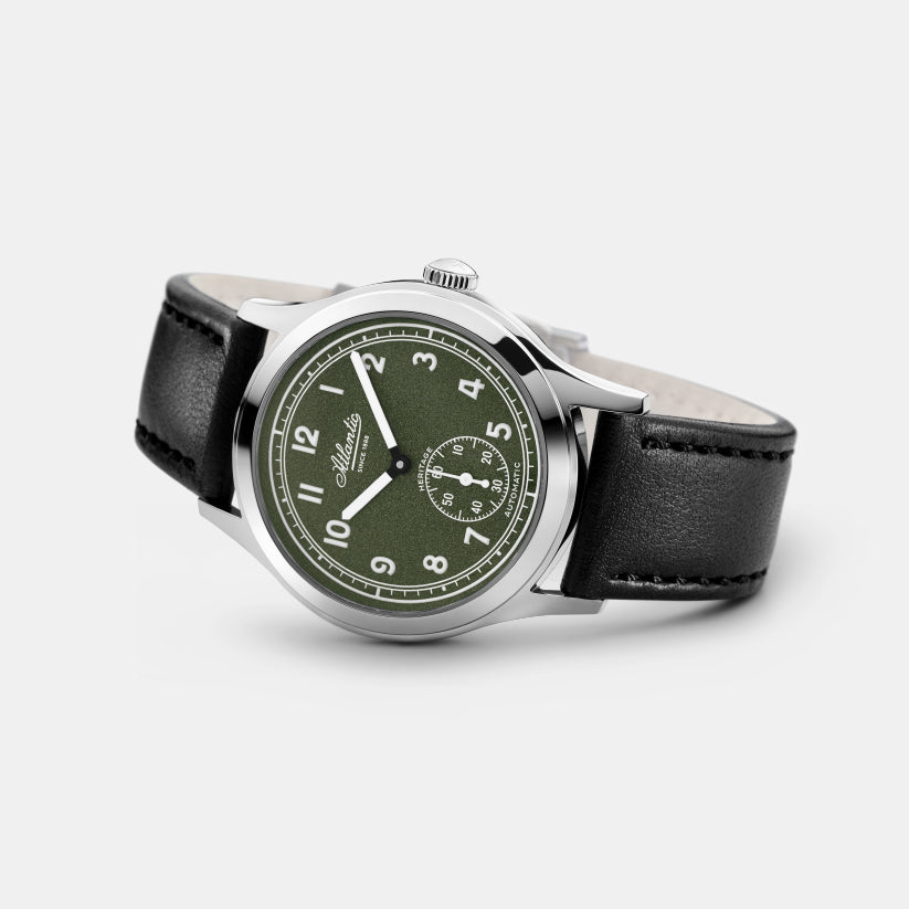 Atlantic Men Automatic Green Dial Analog Leather Watch 53760.41.73-2