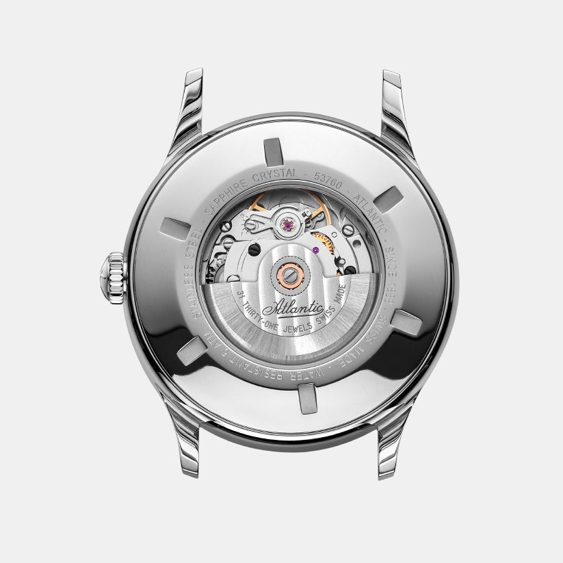 Atlantic Men Automatic Green Dial Analog Leather Watch 53760.41.73-4