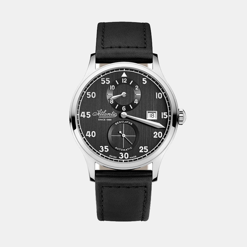 Atlantic Men Automatic Black Dial Analog Leather Watch 53781.41.63-1