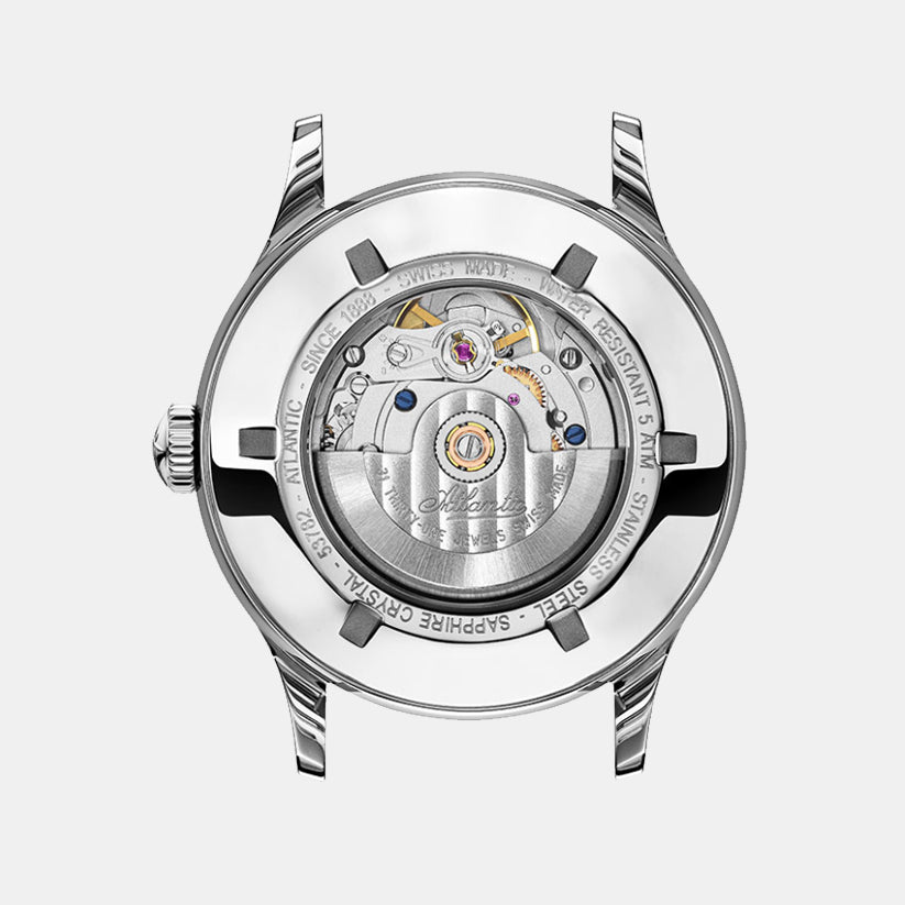 Atlantic Men Automatic Cream Dial Analog Leather Watch 53782.41.93RB-3