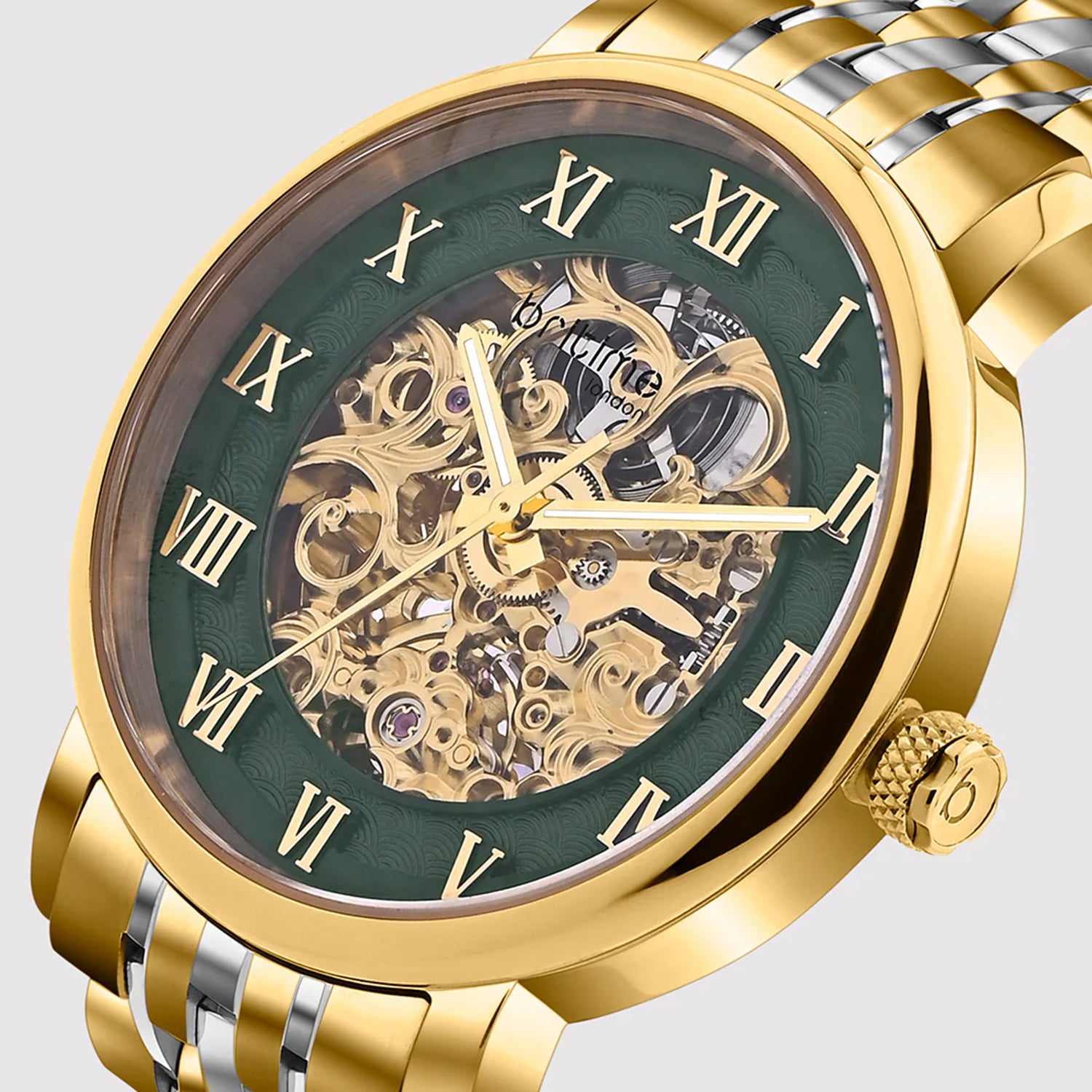 Prestoria Men Automatic Green Dial Analog Stainless Steel Watch 541-M31405