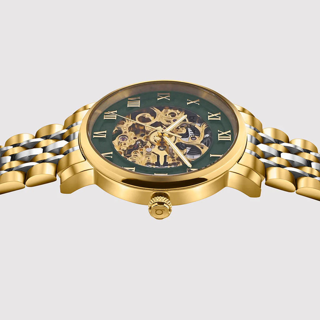 Prestoria Men Automatic Green Dial Analog Stainless Steel Watch 541-M31405