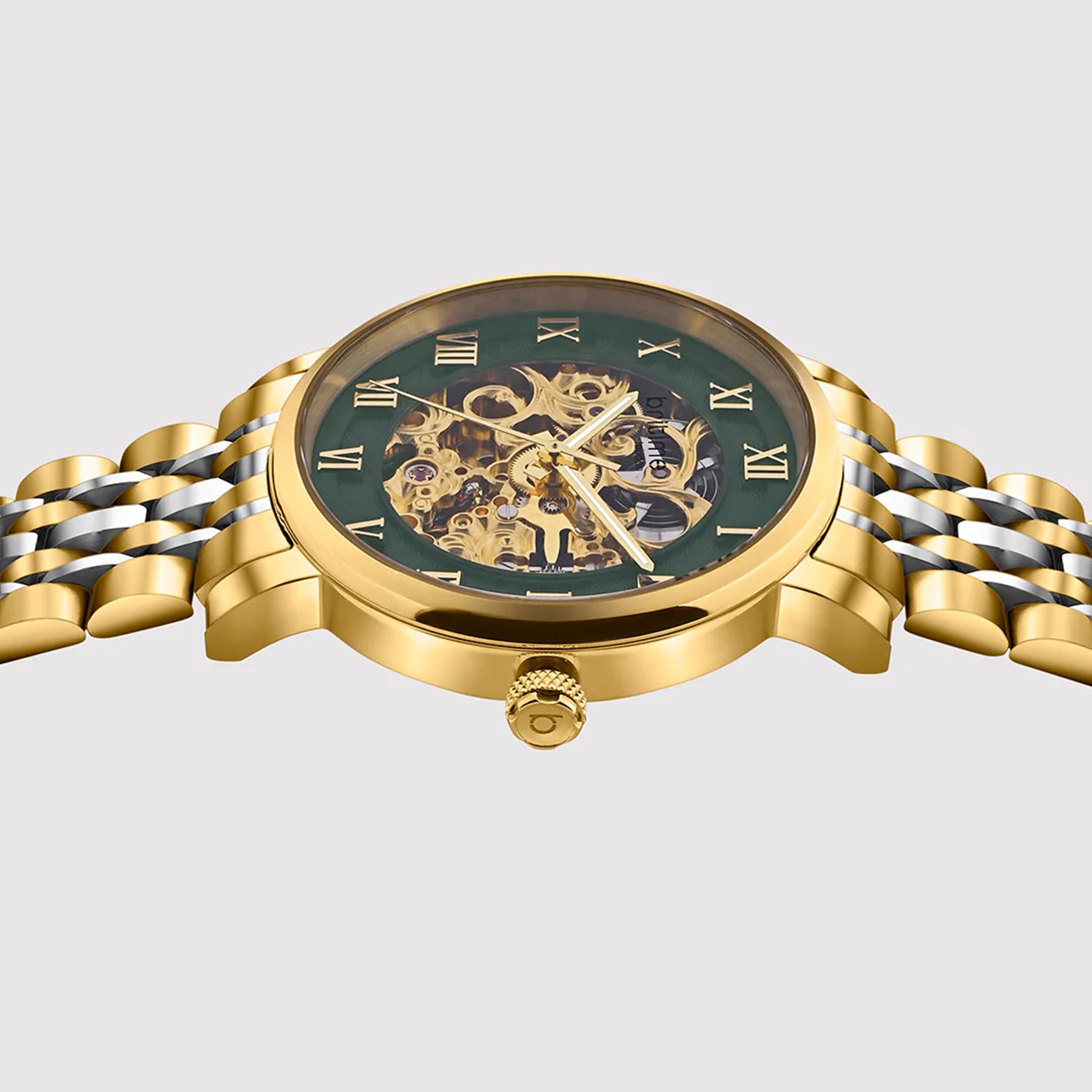Prestoria Men Automatic Green Dial Analog Stainless Steel Watch 541-M31405