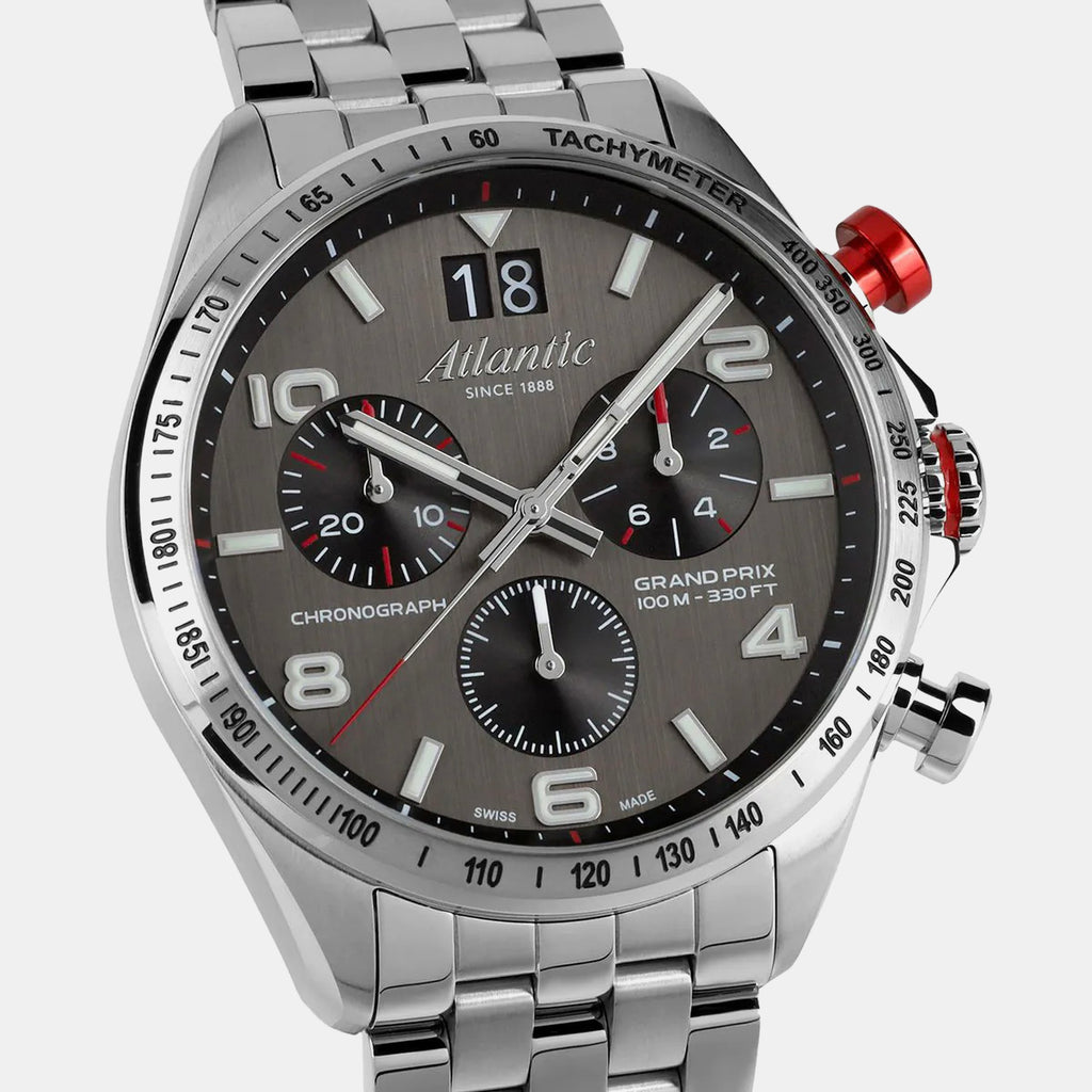 Men Quartz Brown Dial Chronograph Stainless Steel Watch 55468.41.45