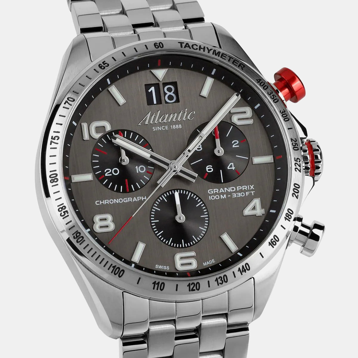 Men Quartz Brown Dial Chronograph Stainless Steel Watch 55468.41.45