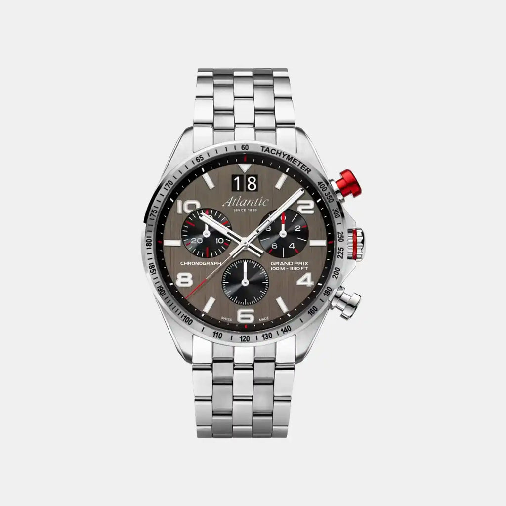 Men Quartz Brown Dial Chronograph Stainless Steel Watch 55468.41.45