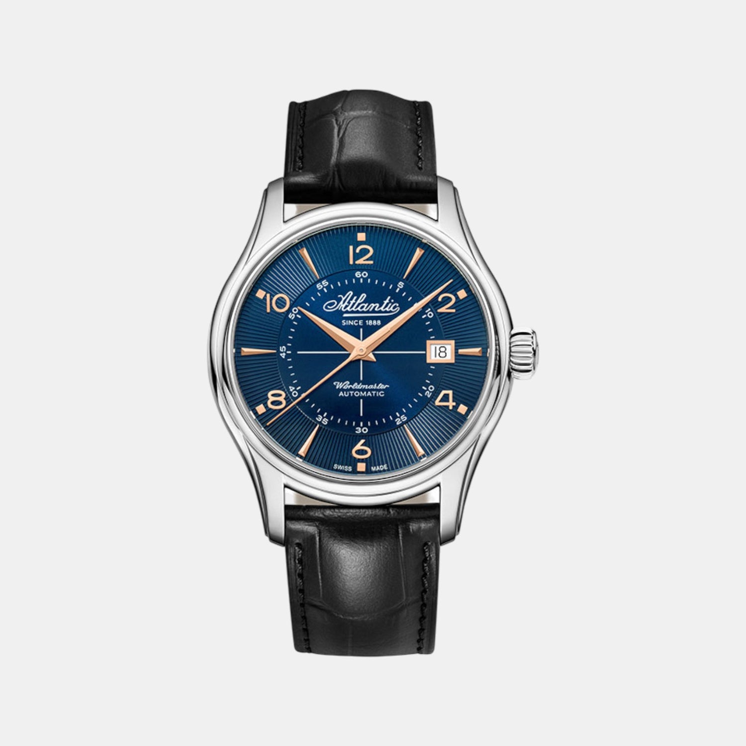 Men Automatic Blue Dial Analog Leather Watch 55750.41.55R