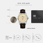 Men Automatic Cream Dial Analog Leather Watch 55750.41.95S