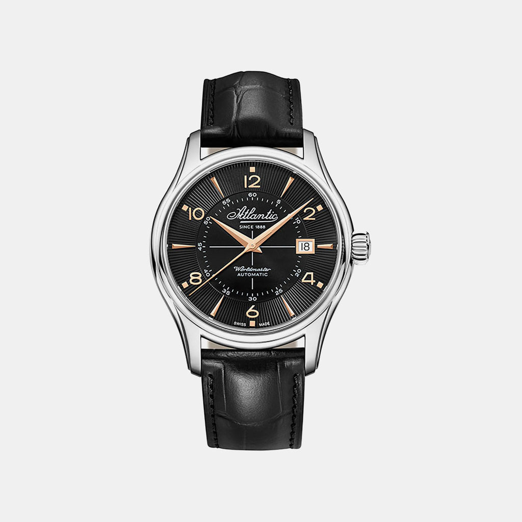 Worldmaster 1888 Automatic Men Automatic Black Dial Analog Leather Watch 55750.41.65R