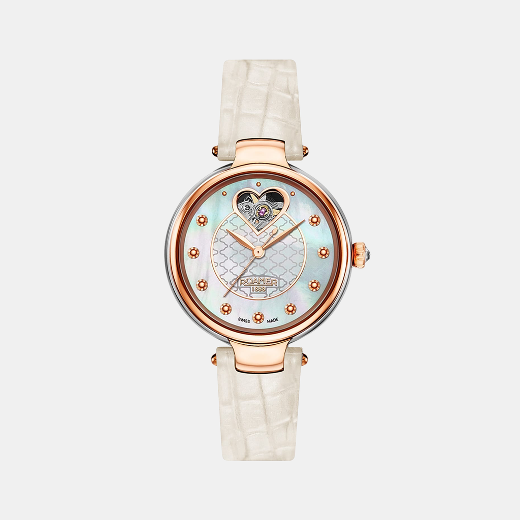 Dreamline I Women Quartz White Mother Of Pearl Dial Analog Leather Watch 557661 46 19 05