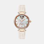 Dreamline I Women Quartz White Mother Of Pearl Dial Analog Leather Watch 557661 46 19 05