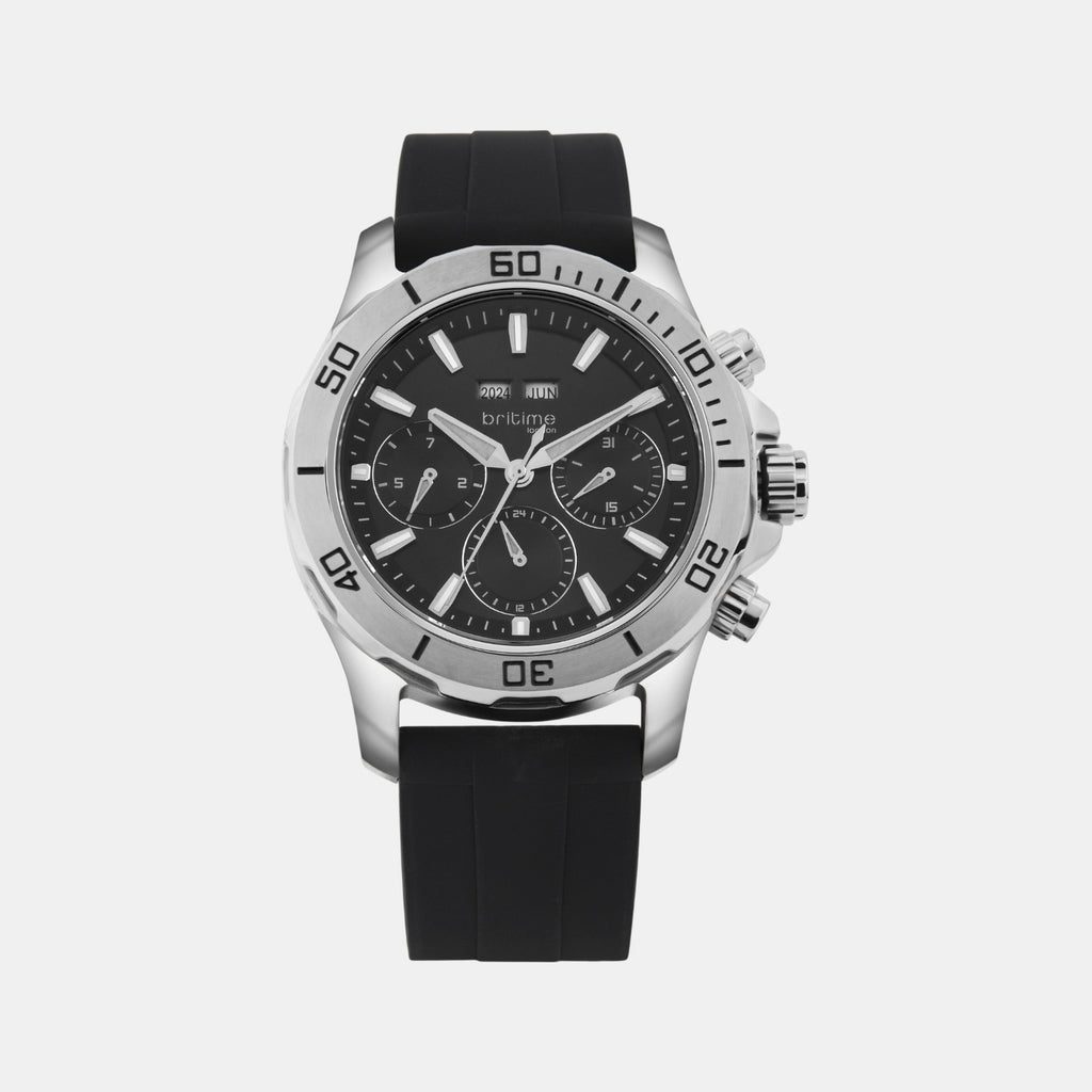 Equinox Men Automatic Black Dial Chronograph Leather Watch 562-P10406