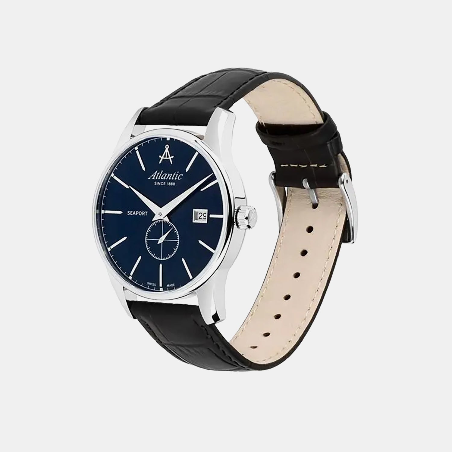 Men Quartz Blue Dial Analog Leather Watch 56352.41.51