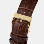 Seaport Men Quartz Gold Dial Analog Leather Watch 56352.45.31