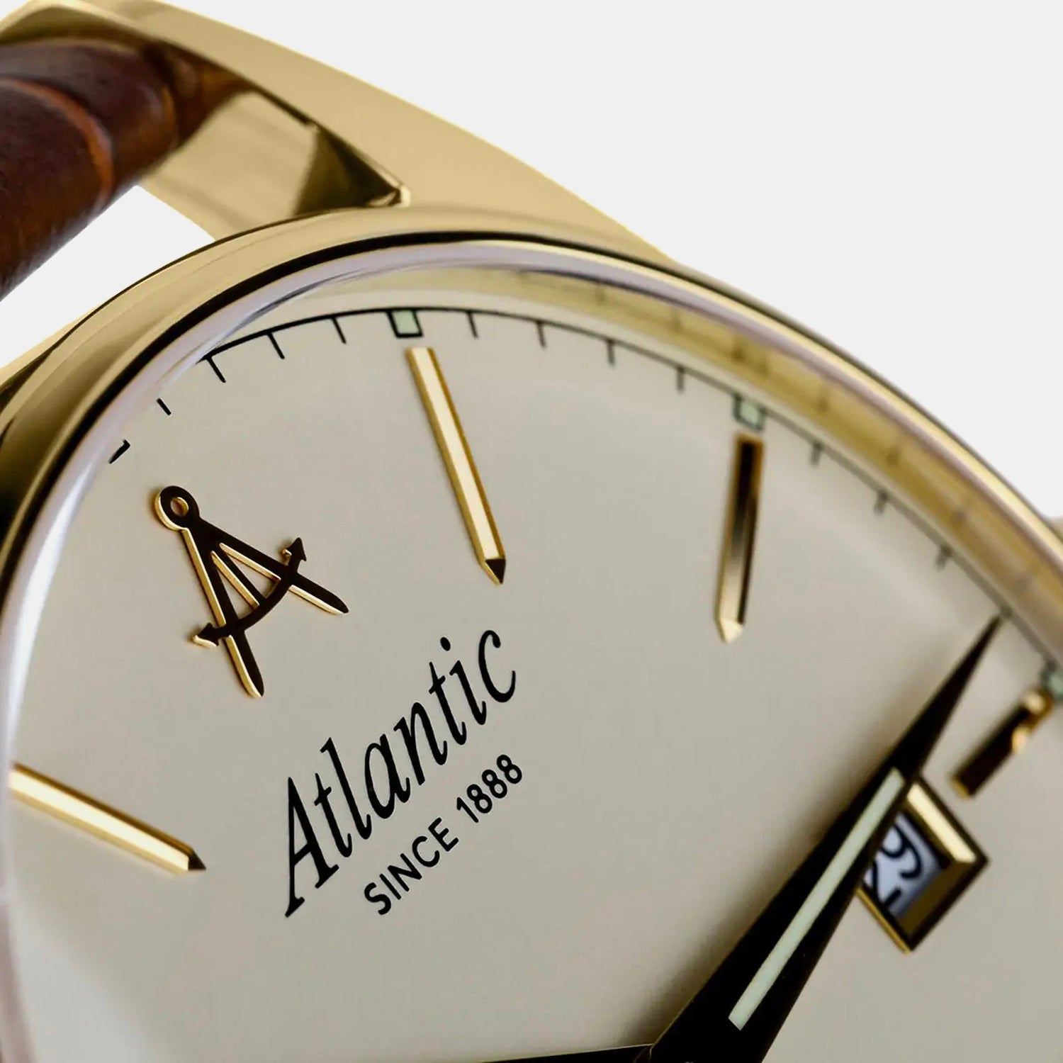 Seaport Men Quartz Gold Dial Analog Leather Watch 56352.45.31
