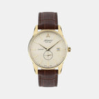 Seaport Men Quartz Gold Dial Analog Leather Watch 56352.45.31