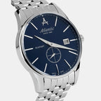 Men Quartz Blue Dial Analog Stainless Steel Watch 56357.41.51