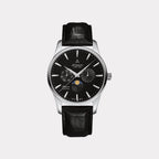 Seaport Moonphase Men Quartz Black Dial Analog Leather Watch 56550.41.61