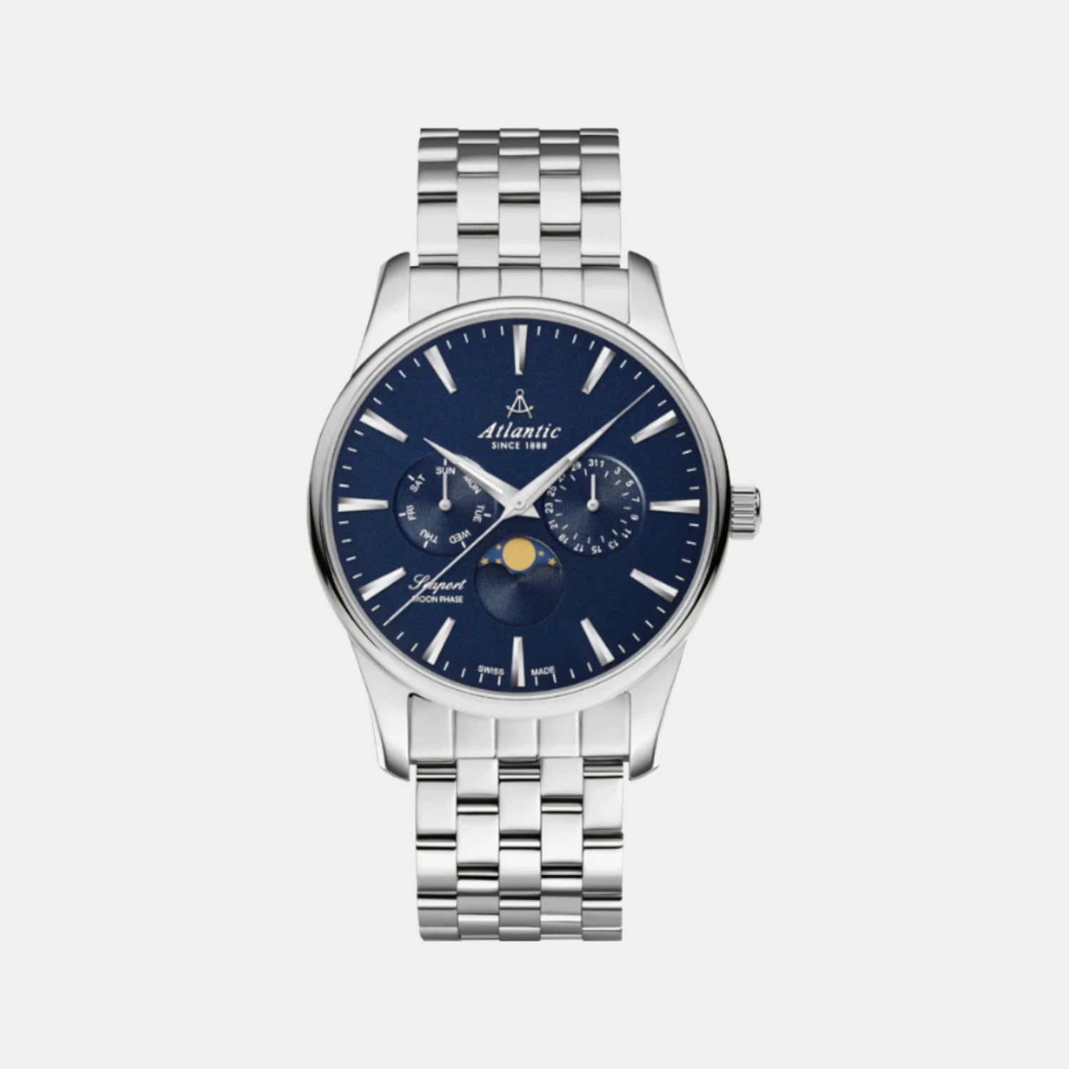 Men Quartz Blue Dial Analog Stainless Steel Watch 56555.41.51