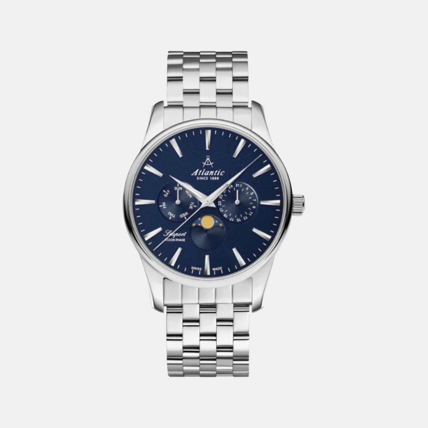 Men Quartz Blue Dial Analog Stainless Steel Watch 56555.41.51