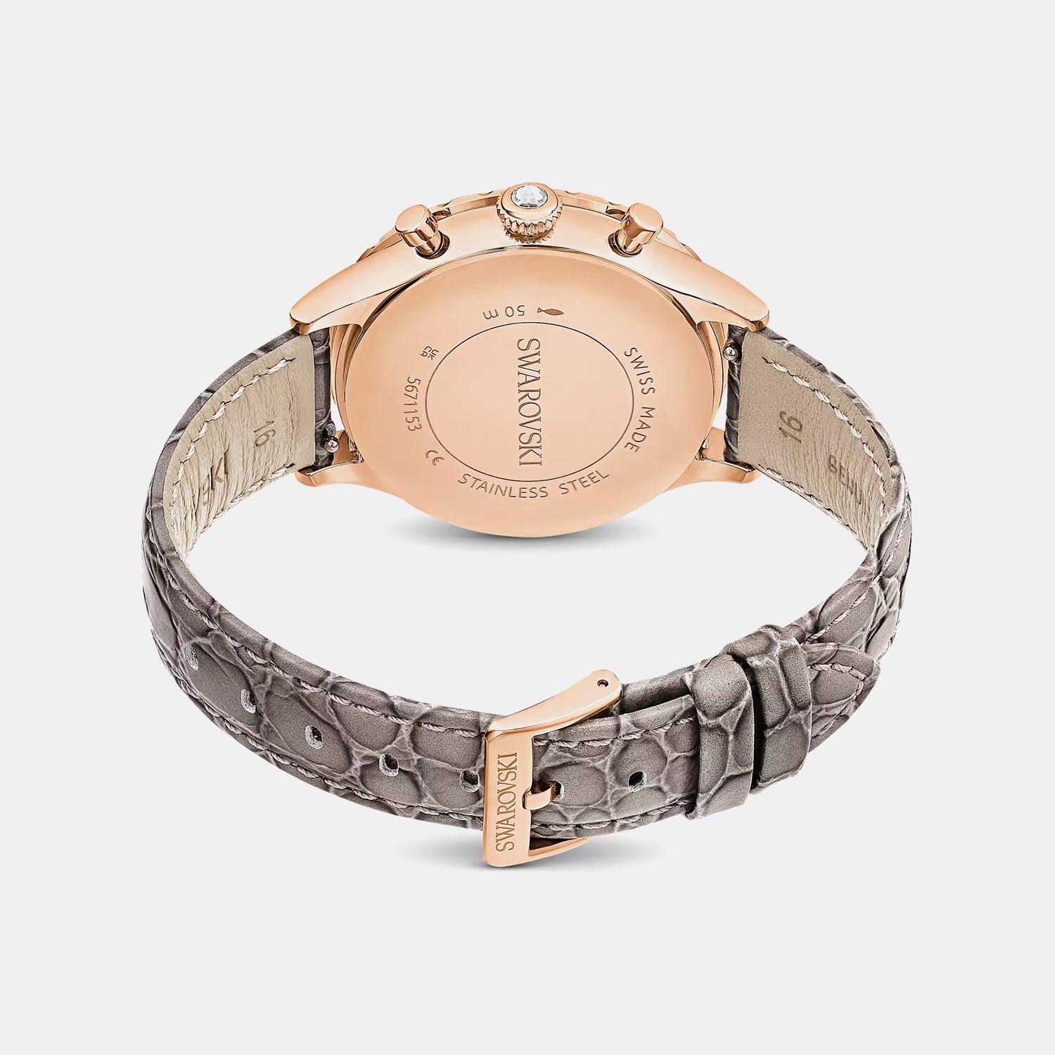 Octea Women Quartz Grey Dial Chronograph Leather Watch 5671153