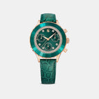 Octea Women Quartz Green Dial Chronograph Leather Watch 5672931