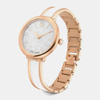 Crystalline Women Quartz White Dial Analog Stainless Steel Watch 5689324