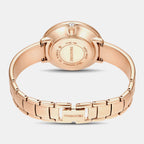 Crystalline Women Quartz White Dial Analog Stainless Steel Watch 5689324