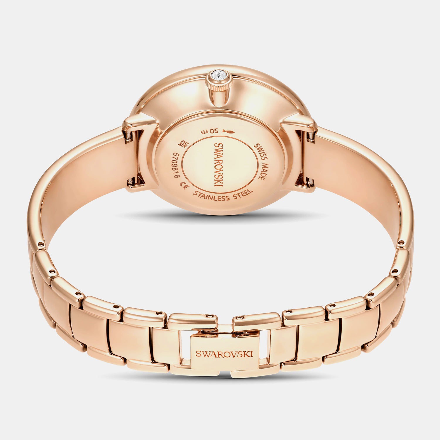 Crystalline Women Quartz White Dial Analog Stainless Steel Watch 5689324