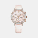 Matrix Women Quartz Pink Dial Chronograph Leather Watch 5698300