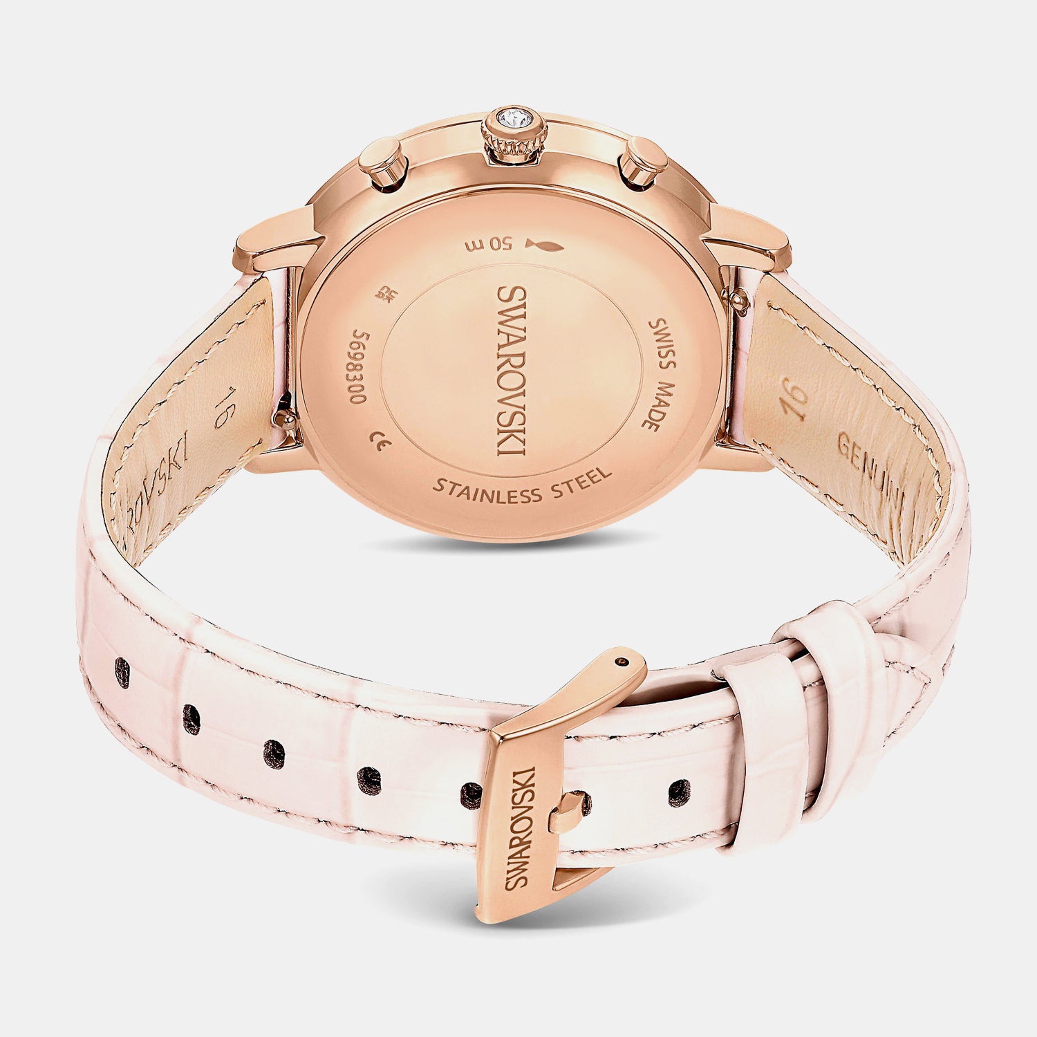 Matrix Women Quartz Pink Dial Chronograph Leather Watch 5698300