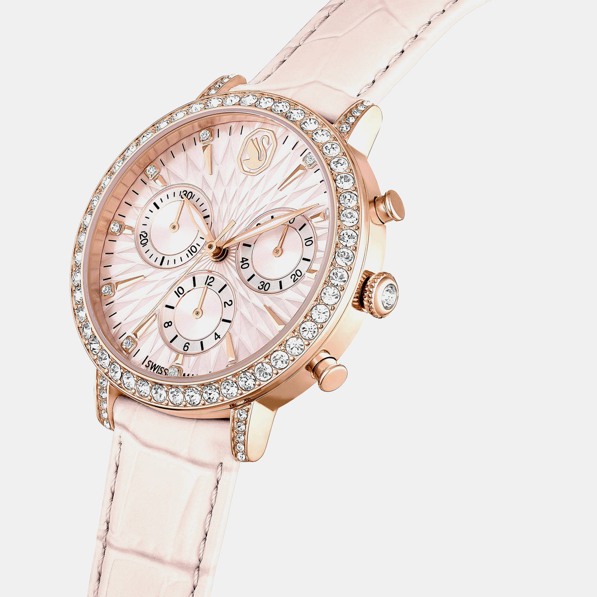 Matrix Women Quartz Pink Dial Chronograph Leather Watch 5698300