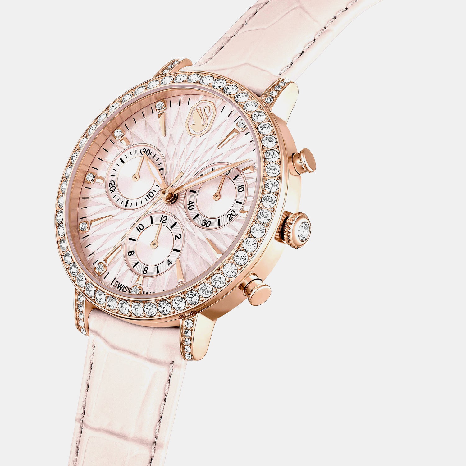 Matrix Women Quartz Pink Dial Chronograph Leather Watch 5698300