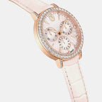 Matrix Women Quartz Pink Dial Chronograph Leather Watch 5698300