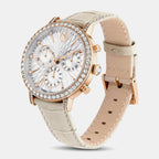 Matrix Women Quartz Beige Dial Chronograph Leather Watch 5702849
