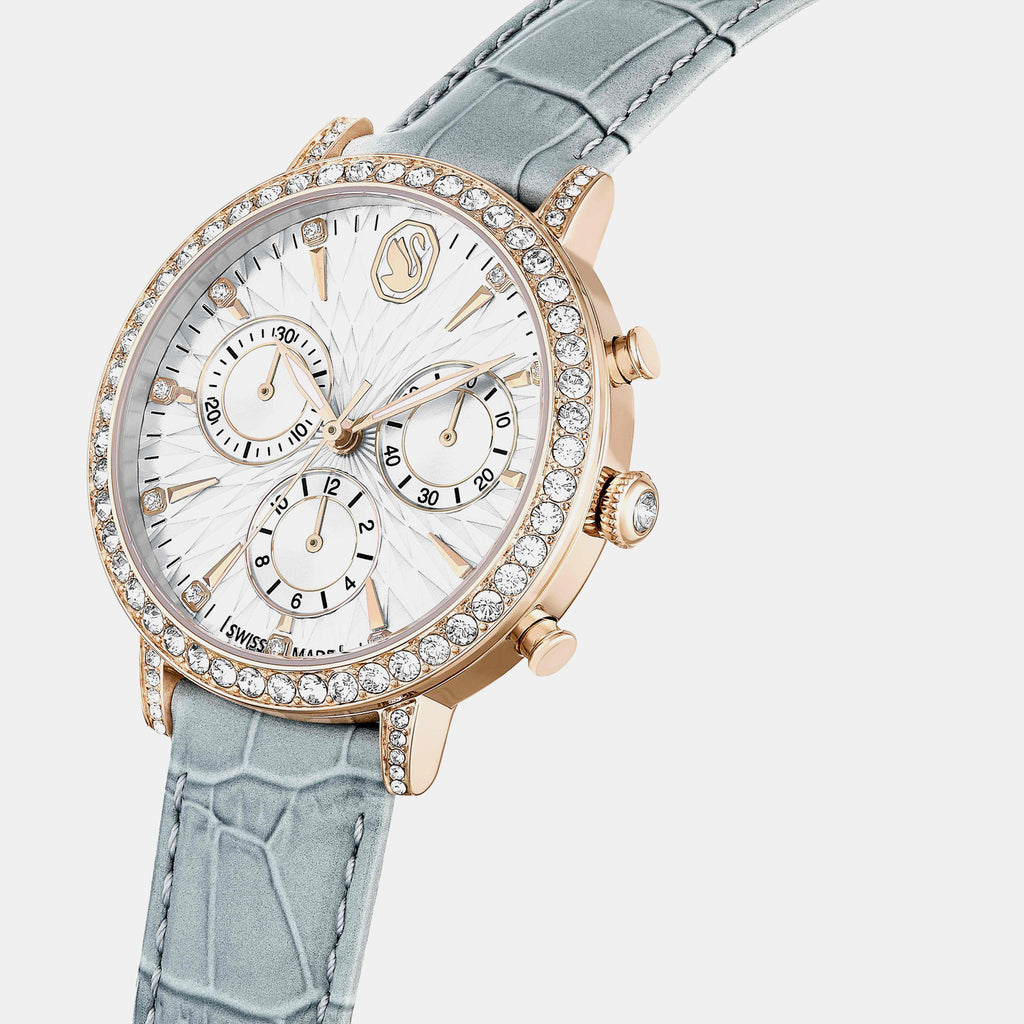 Matrix Women Quartz White Dial Chronograph Leather Watch 5702851