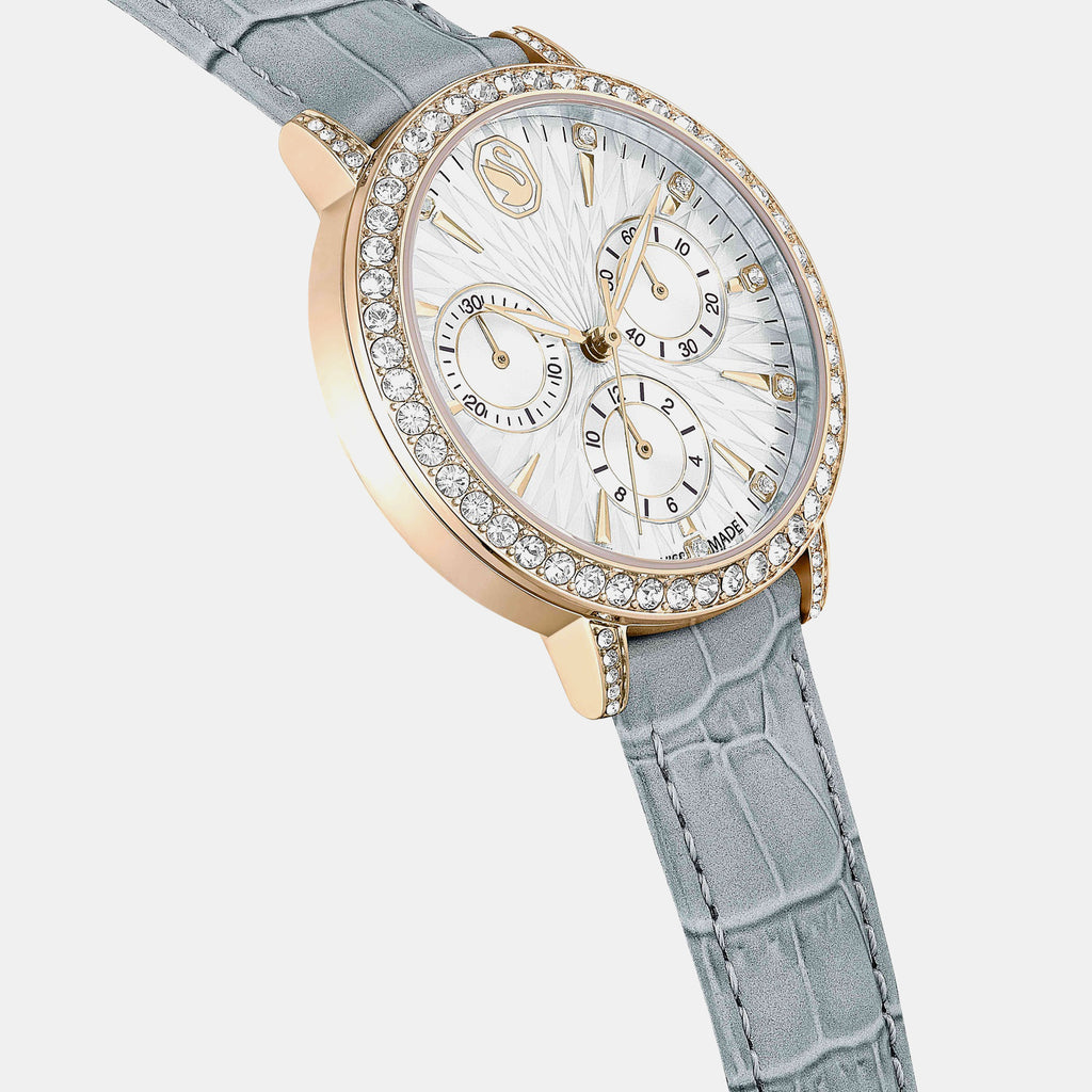 Matrix Women Quartz White Dial Chronograph Leather Watch 5702851