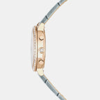 Matrix Women Quartz White Dial Chronograph Leather Watch 5702851