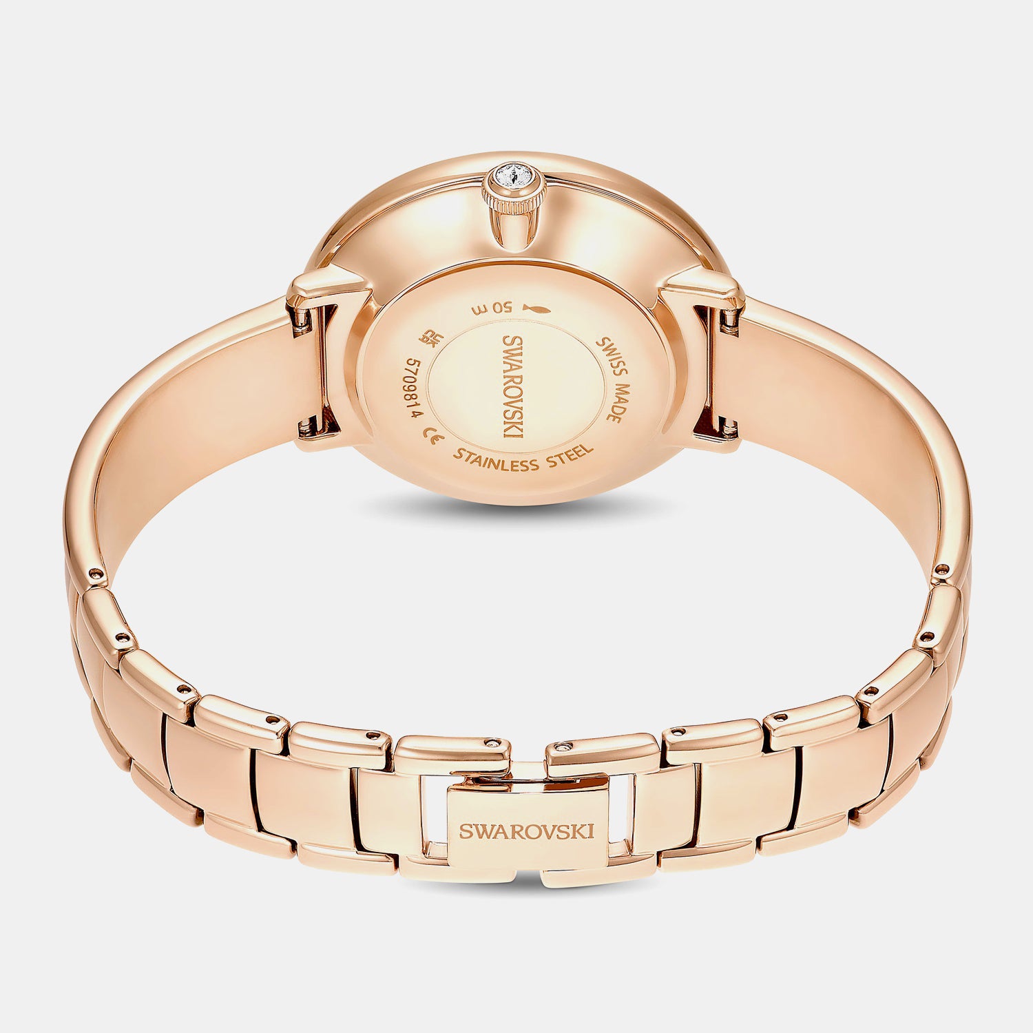 Crystalline Women Quartz Beige Dial Analog Stainless Steel Watch 5709814