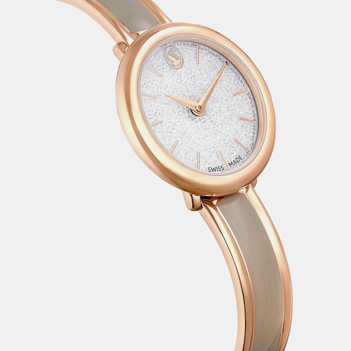 Crystalline Women Quartz Beige Dial Analog Stainless Steel Watch 5709814