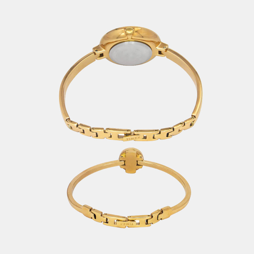 Fria Women Quartz Black Dial Analog Brass Watch TWEL18501