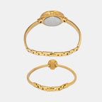 Fria Women Quartz Black Dial Analog Brass Watch TWEL18501