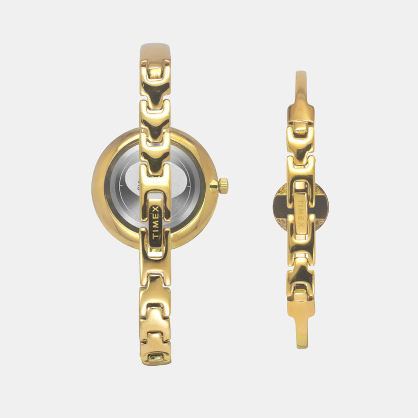 Fria Women Quartz Black Dial Analog Brass Watch TWEL18501