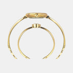 Fria Women Quartz Black Dial Analog Brass Watch TWEL18501