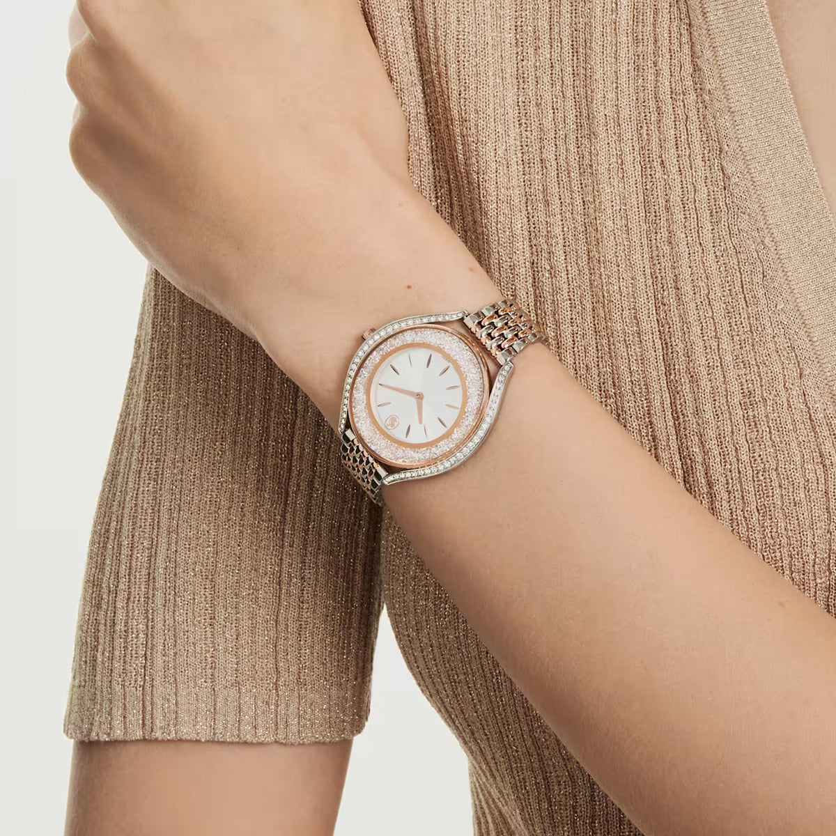 Crystalline Aura Women Quartz White Dial Analog Metal Watch 5730162