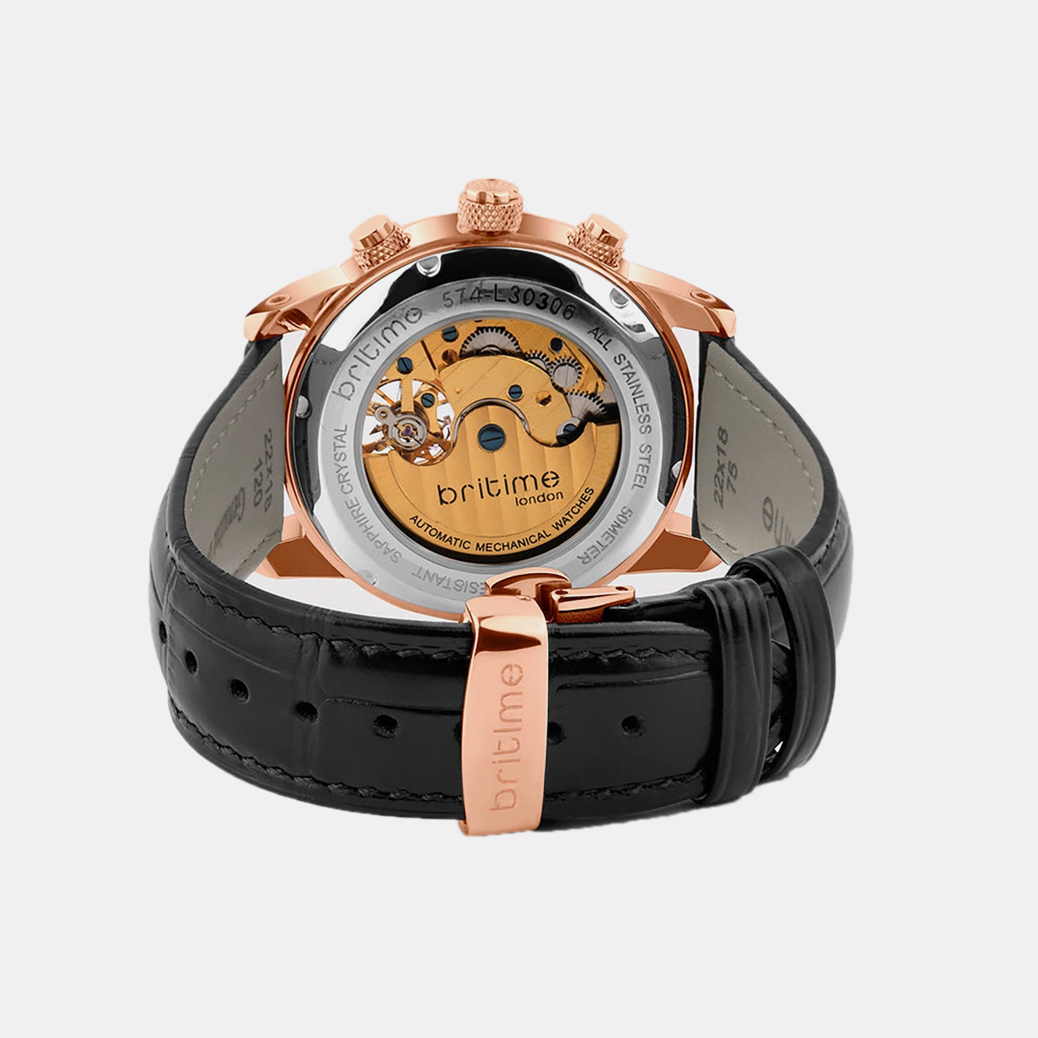Orbit Men Automatic Silver Dial Multi-Function Leather Watch 574-L30306