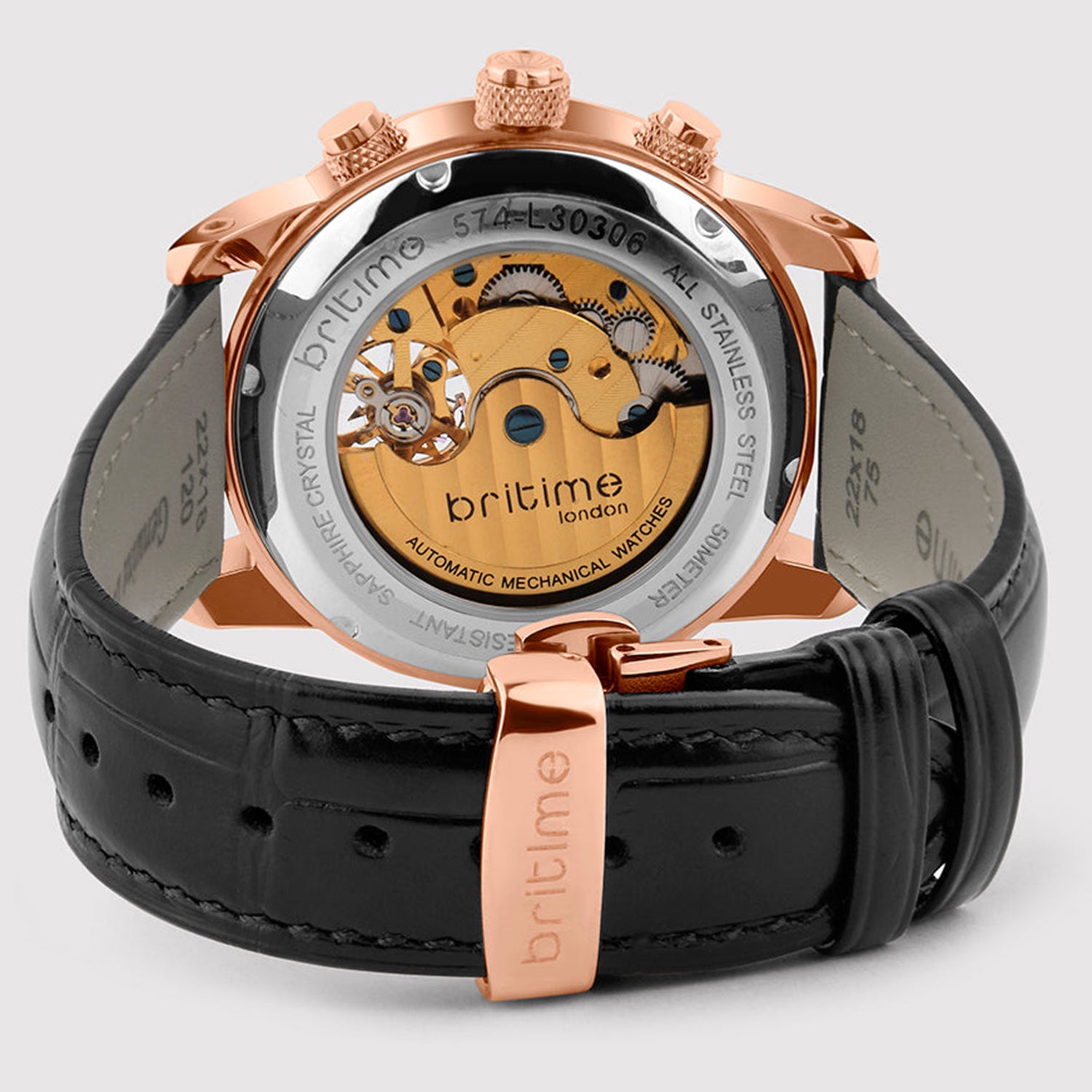 Orbit Men Automatic Silver Dial Multi-Function Leather Watch 574-L30306