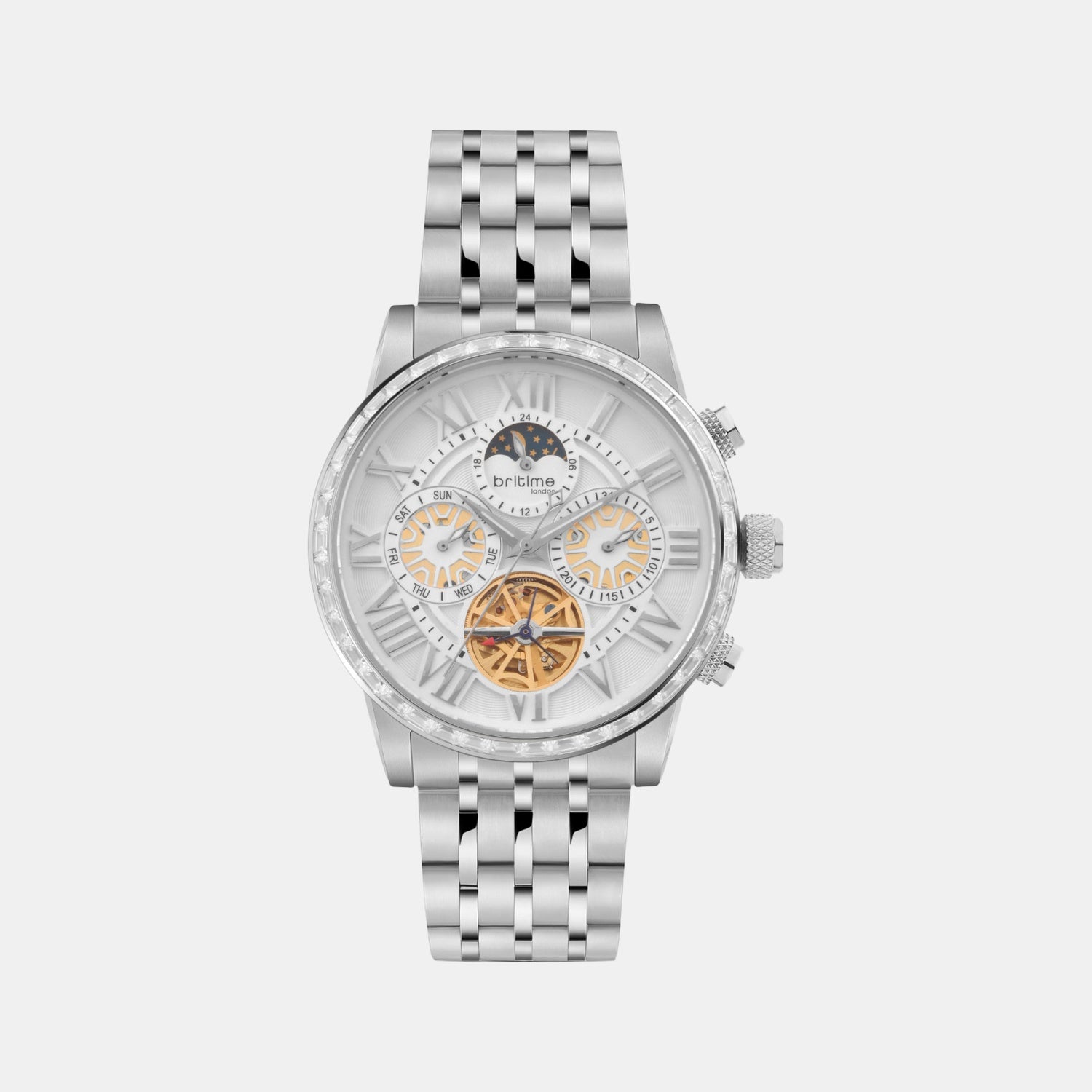 Orbit Men Automatic Silver Dial Multi-Function Metal Watch 574-M10301